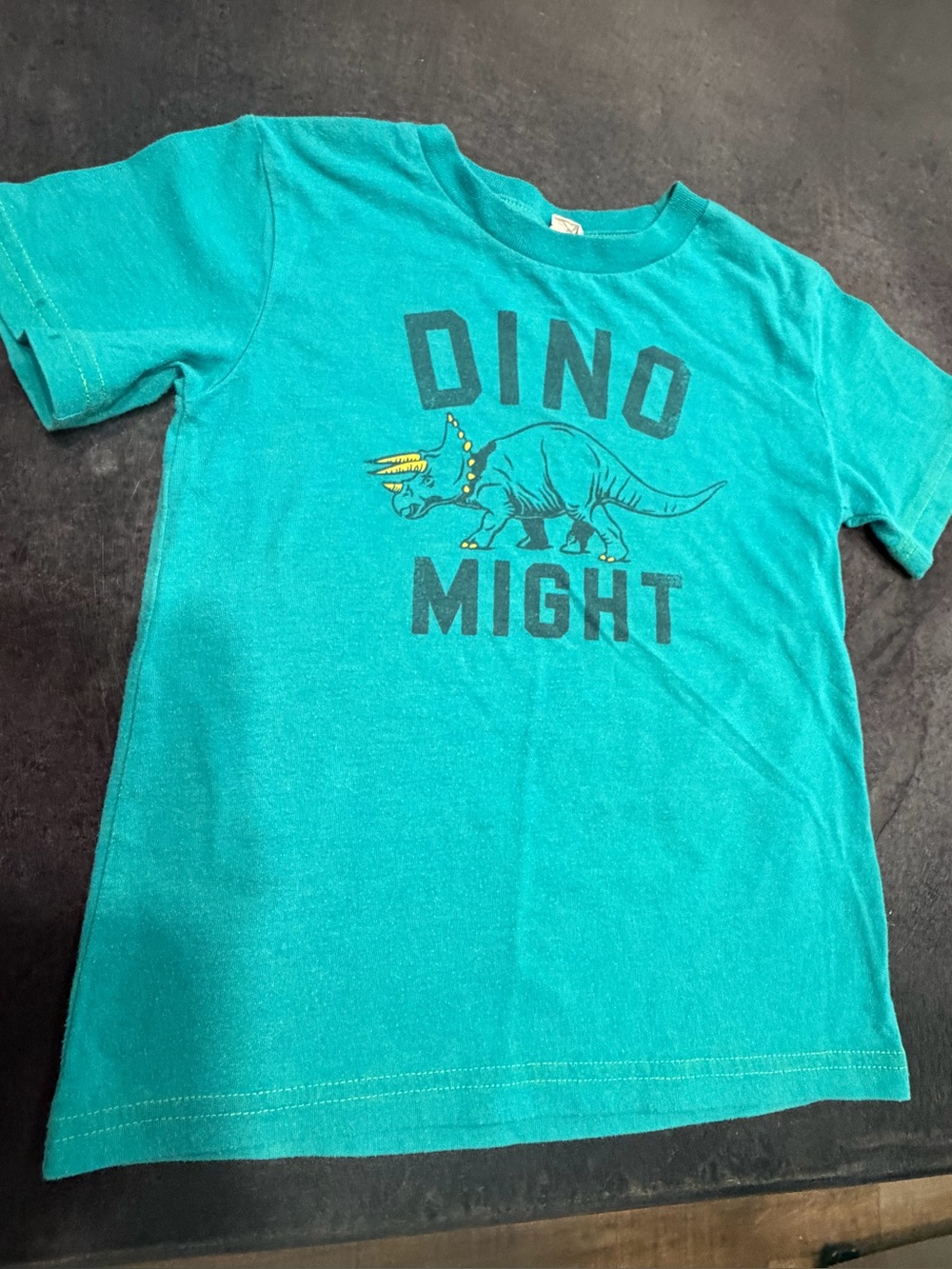 Kids 'Dino Might' Teal Dinosaur Graphic Tee Boys 3T